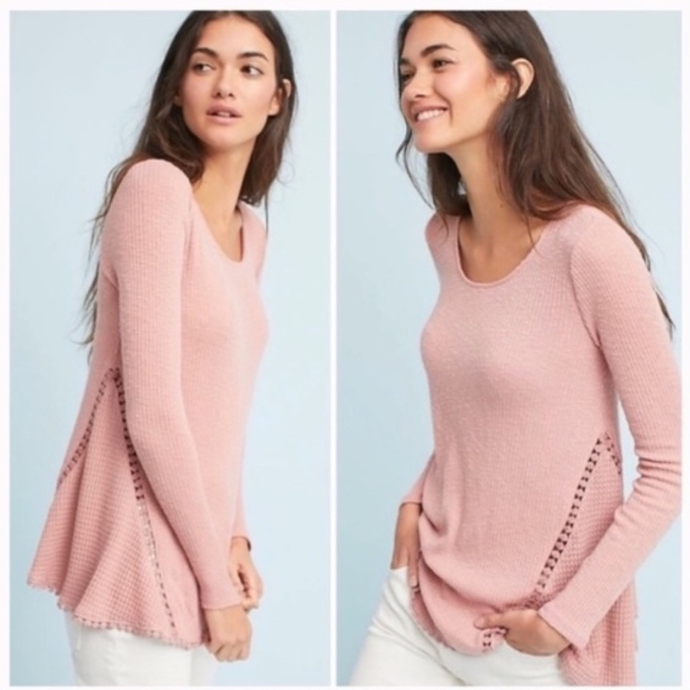Anthropologie Cream Colour Long Sleeve Top